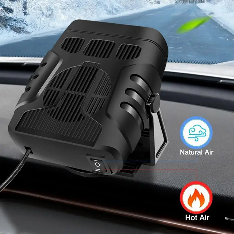 Ventilador portátil de carro - 2 em 1 - Refrigerar, aquecimento, auto defroster do pára-brisa, secador antinevoeiro - 12V, 24V