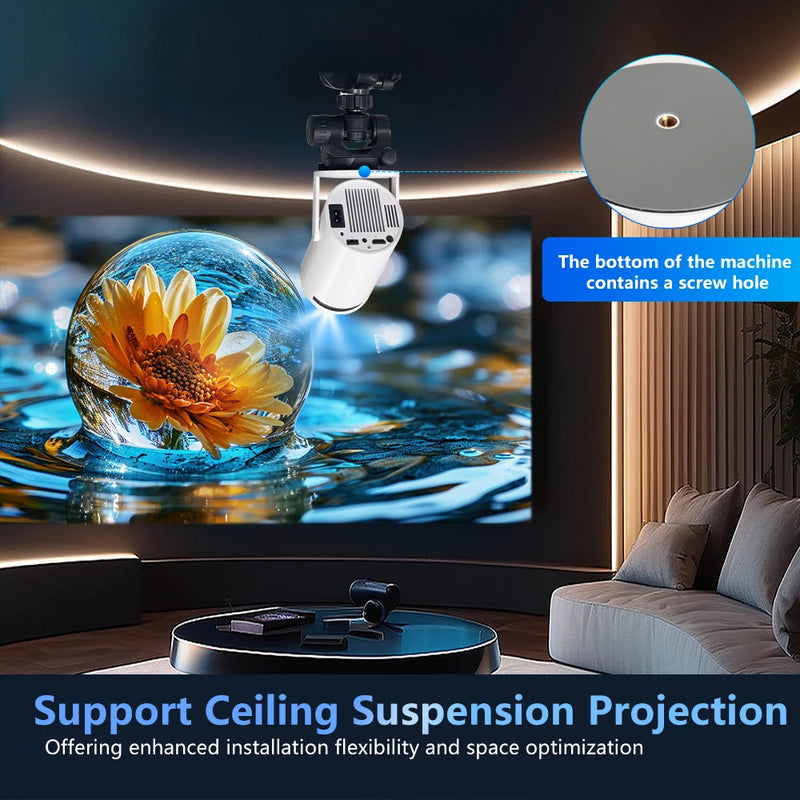 Mini Projetor Polaring HY300 PRO 4K Android 11 DUAL WIFI6 Home Cinema Outdoor Projetor / 1080P, 1280x720P, Cinema em casa, ao ar livre